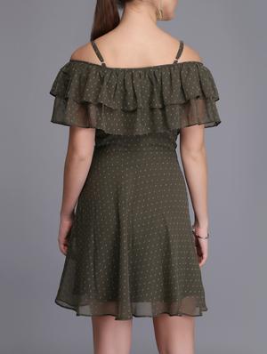 ruffled detail a-line dress - 15726262 - Standard Image - 3