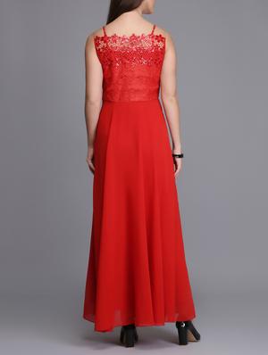 lace paneled sequined maxi dress - 15726274 - Standard Image - 3