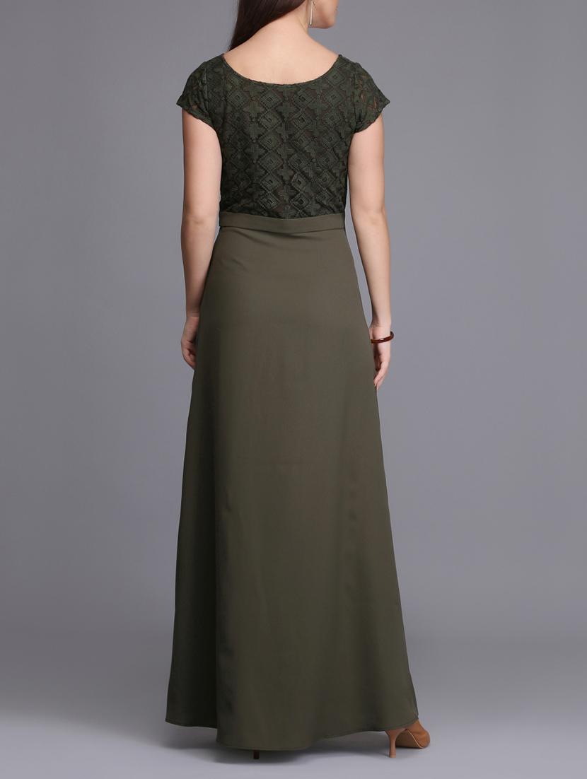 pleat detail embroidered maxi dress - 15726275 - Zoom Image - 3