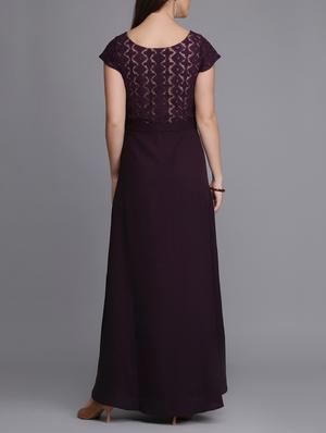 pleat detail embroidered maxi dress - 15726276 - Standard Image - 3