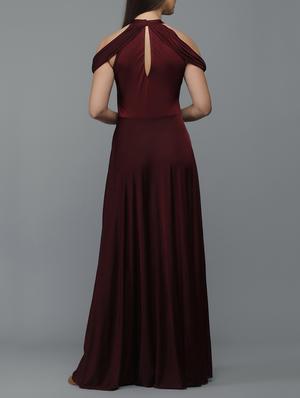 cold shoulder flared maxi dress - 15726277 - Standard Image - 3