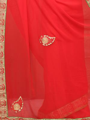 paisley embroidered saree with blouse - 15726368 - Standard Image - 3