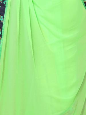 floral lace border saree with blouse - 15726548 - Standard Image - 3