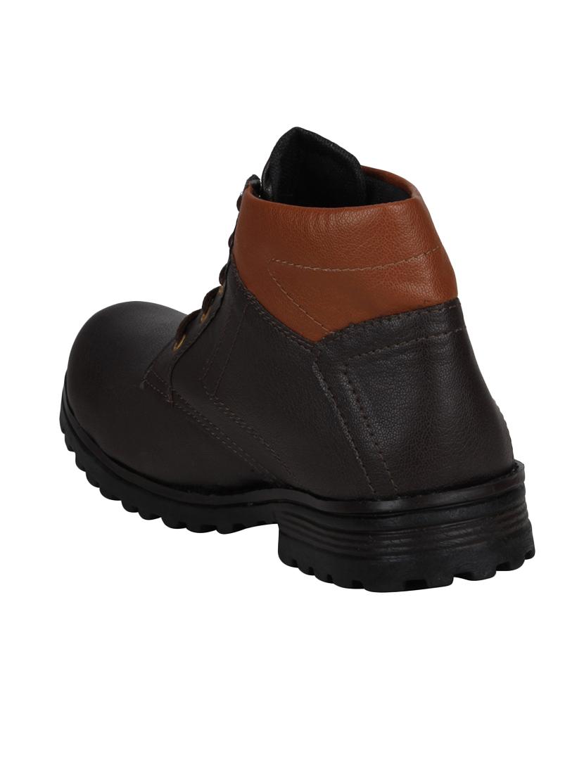 brown leatherette high ankle boots - 15726561 - Zoom Image - 3