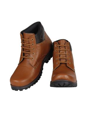 tan leatherette high ankle boots - 15726562 - Standard Image - 3