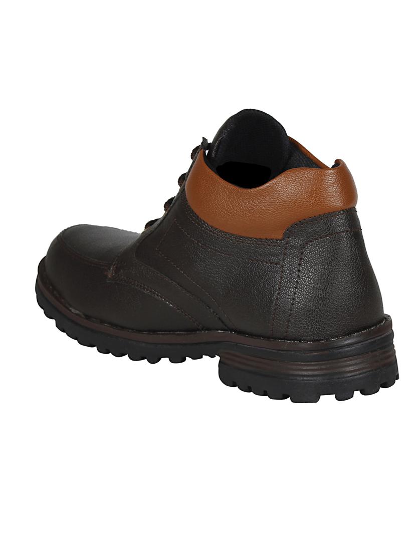 brown leatherette low ankle boots - 15726564 - Zoom Image - 3