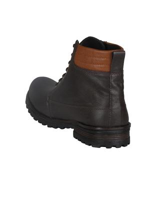 brown leatherette high ankle boots - 15726568 - Standard Image - 3