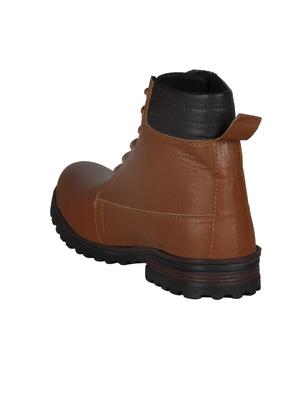 tan leatherette high ankle boots - 15726569 - Standard Image - 3