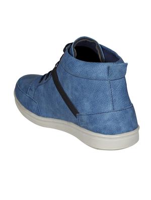 blue leatherette lace up sneakers - 15726571 - Standard Image - 3