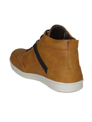 tan leatherette lace up sneakers - 15726573 - Standard Image - 3