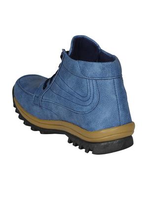 blue leatherette low ankle boots - 15726575 - Standard Image - 3