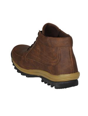 brown leatherette low ankle boots - 15726576 - Standard Image - 3