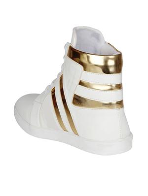 white leatherette lace up sneakers - 15726578 - Standard Image - 3