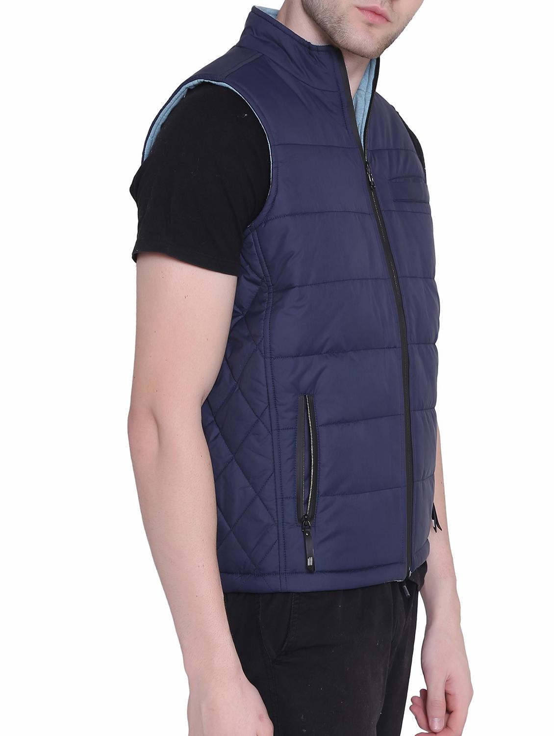 navy blue polyester blend reversible jacket - 15726596 - Zoom Image - 3