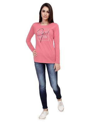 Slogan Print Round Neck Tee - 15726952 - Standard Image - 3