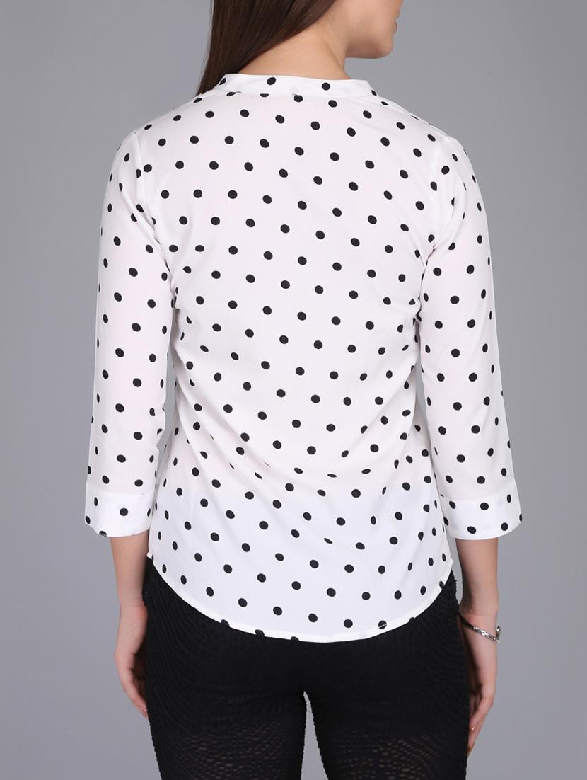 mandarin collar polka dotted shirt - 15727045 - Zoom Image - 3