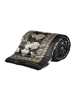 Black Base Sanganeri Print Single Bed Quilt - 15727146 - Standard Image - 3