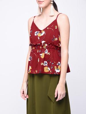 frill detail floral top - 15727253 - Standard Image - 3