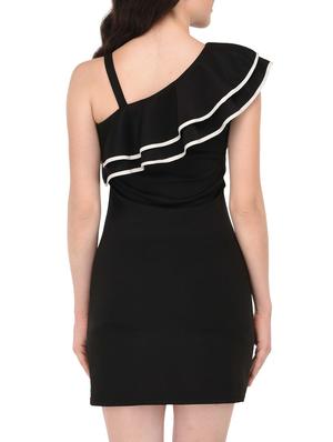 contrast edge ruffle detailed sheath dress - 15727259 - Standard Image - 3