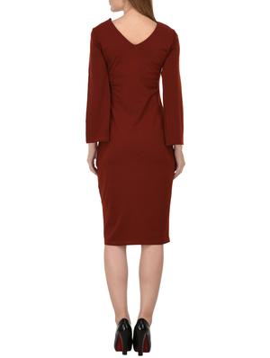 high slit v-neck dress - 15727280 - Standard Image - 3