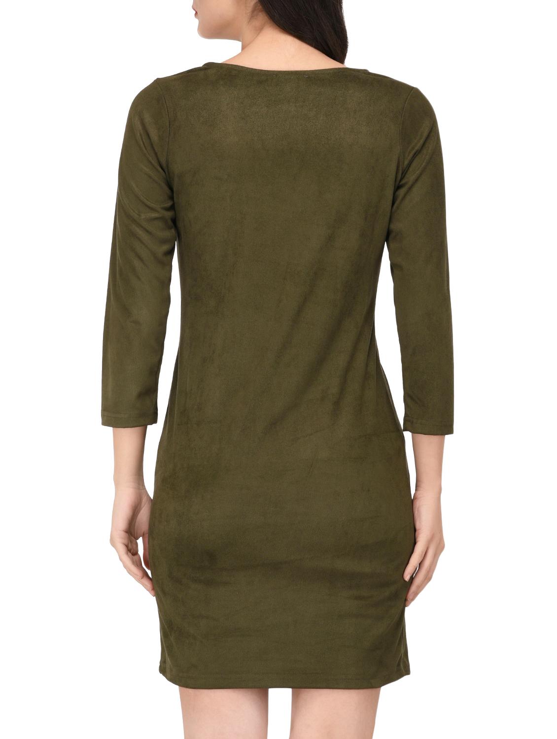 criss cross neck detail sheath dress - 15727286 - Zoom Image - 3