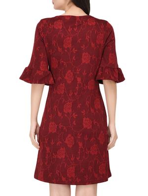 bell sleeved floral a-line dress - 15727288 - Standard Image - 3