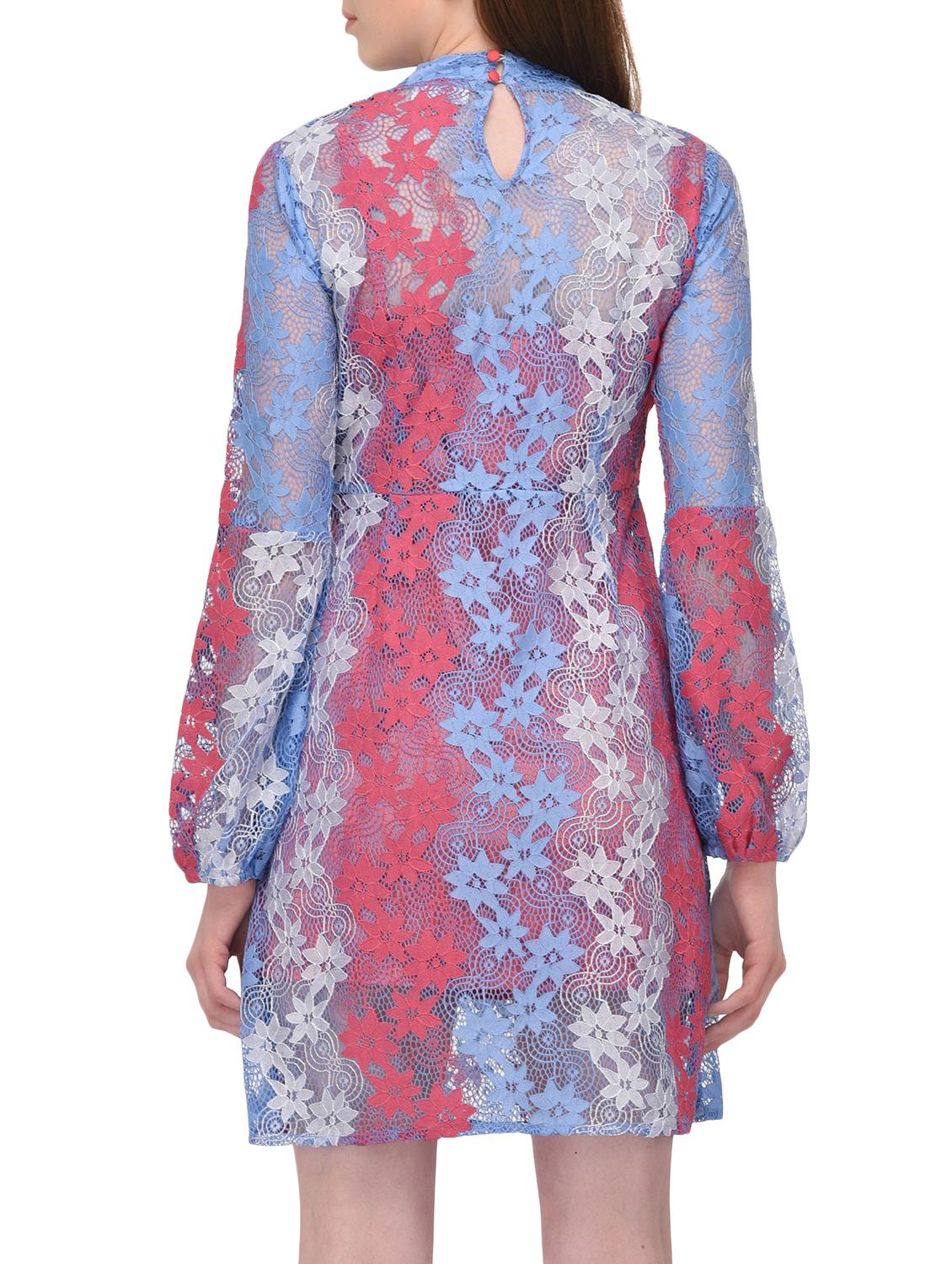 mock neck floral lace a-line dress - 15727289 - Zoom Image - 3
