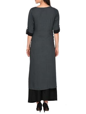 soild straight kurta - 15727314 - Standard Image - 3
