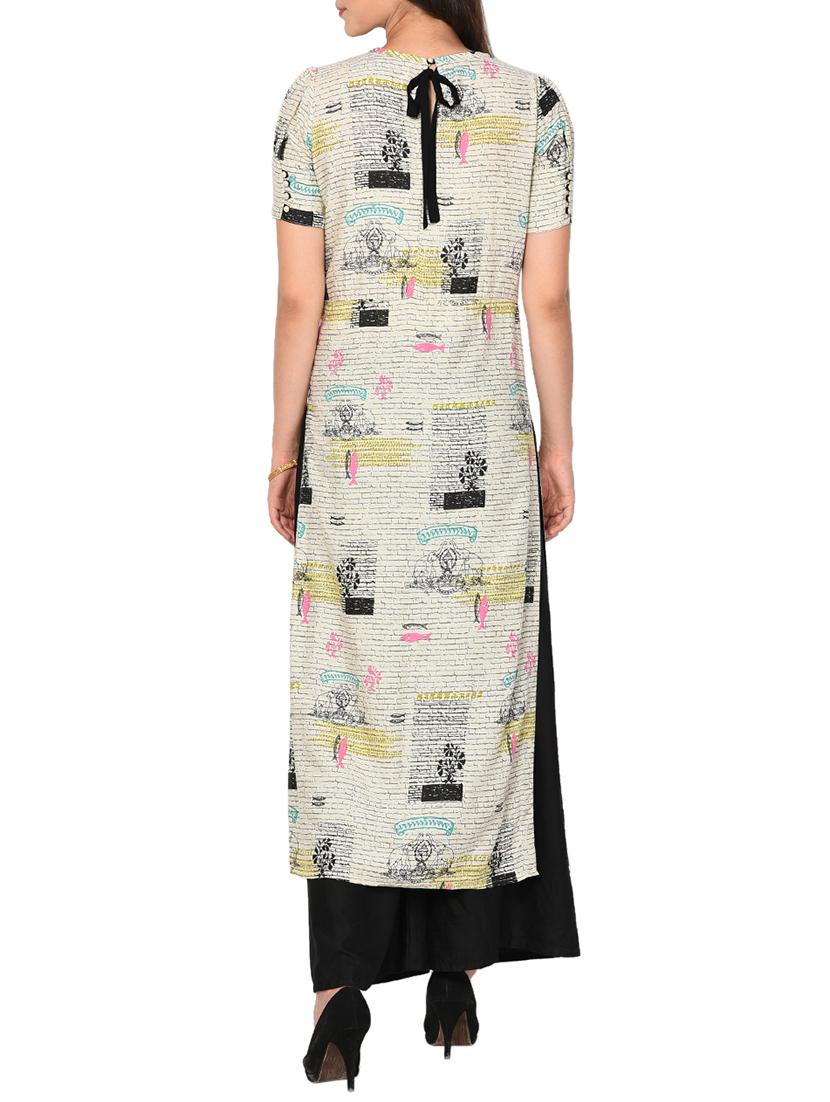 Printed high slit kurta - 15727318 - Zoom Image - 3