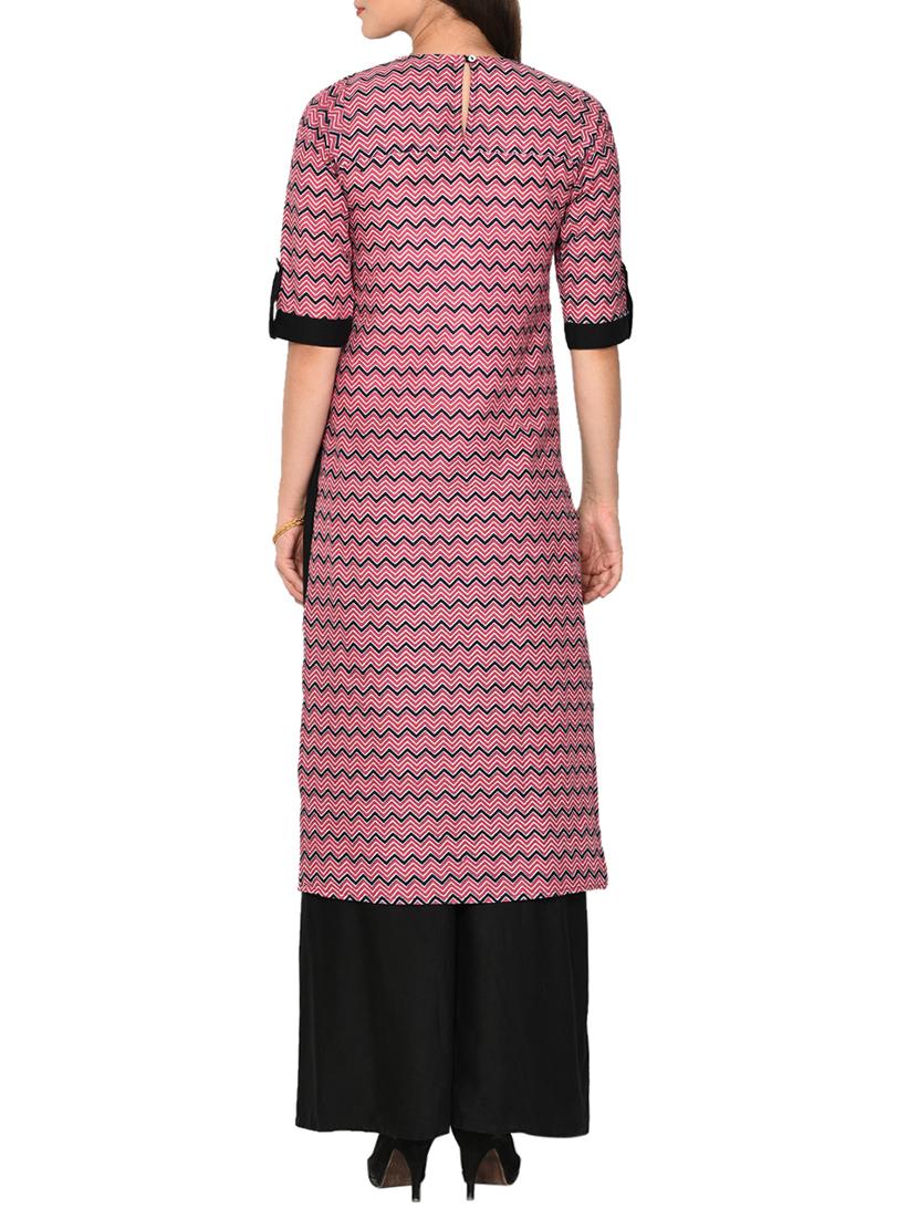 Chevron straight kurta - 15727322 - Zoom Image - 3
