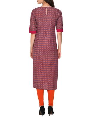 Chevron straight kurta - 15727323 - Standard Image - 3