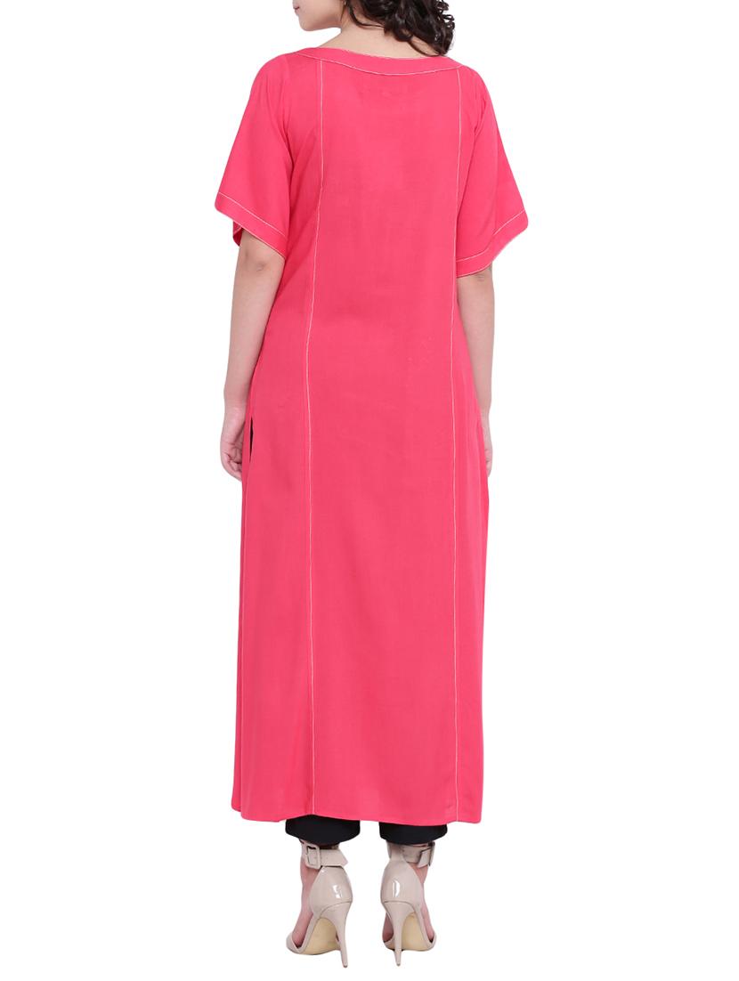 Patch pocket straight kurta - 15727333 - Zoom Image - 3