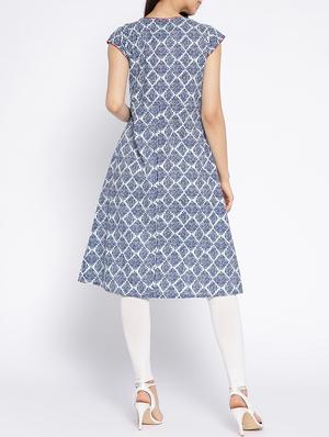 A-line printed kurta - 15727338 - Standard Image - 3