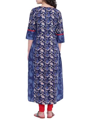 High low printed kurta with tassels - 15727399 - Standard Image - 3