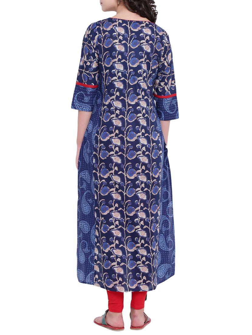 High low printed kurta with tassels - 15727399 - Zoom Image - 3