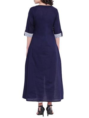 A-line printed kurta with tassels - 15727405 - Standard Image - 3