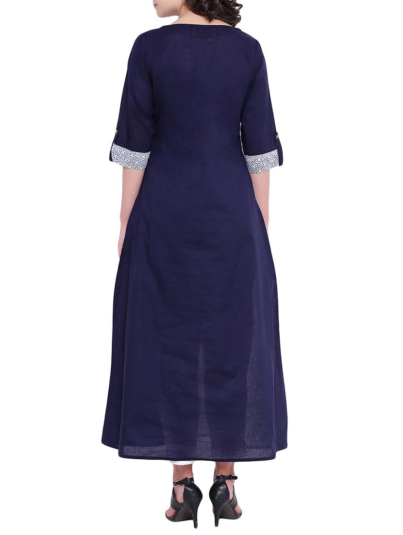 A-line printed kurta with tassels - 15727405 - Zoom Image - 3