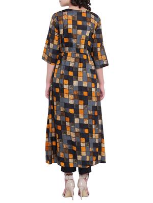 A-line geometrical kurta - 15727414 - Standard Image - 3