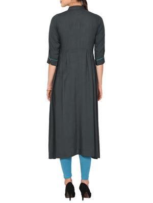 A-line piping solid kurta - 15727419 - Standard Image - 3