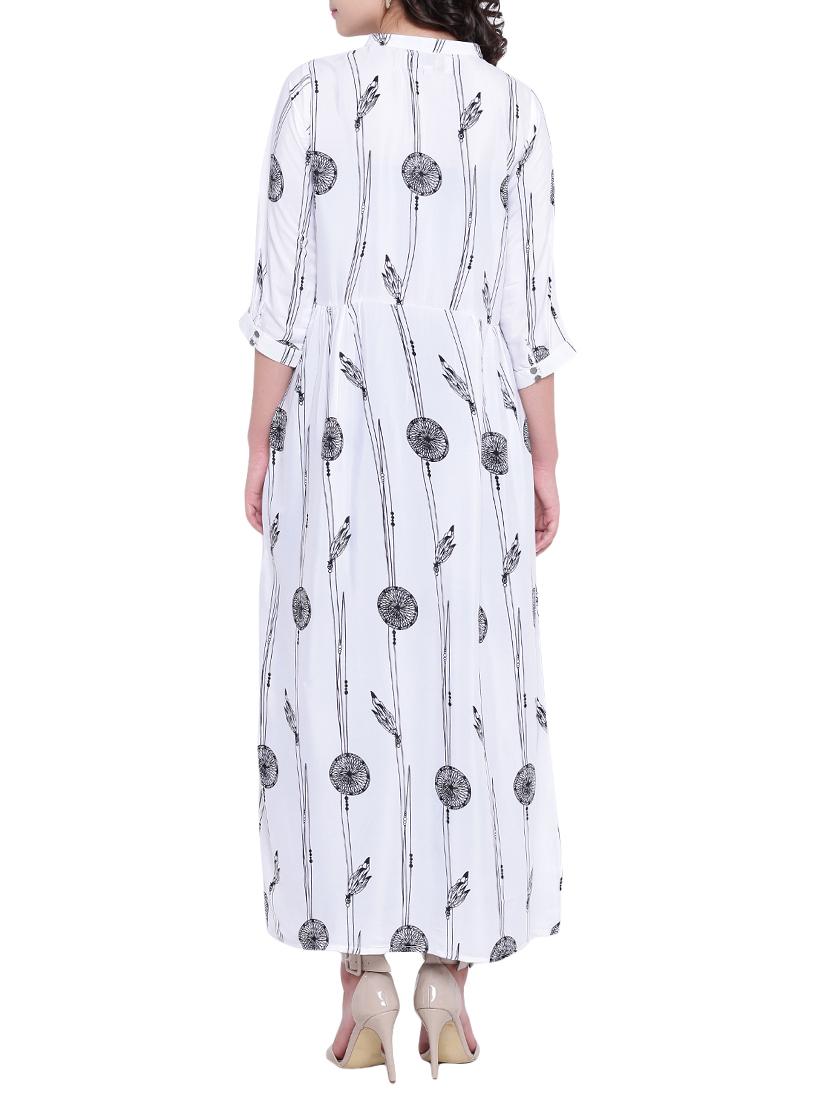 A-line printed slit kurta - 15727420 - Zoom Image - 3