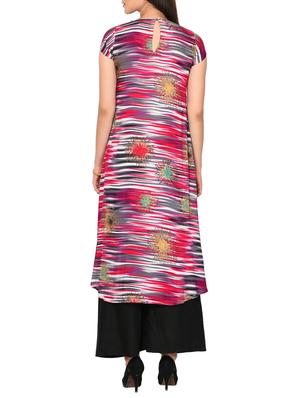 A-line printed Double slit kurta - 15727429 - Standard Image - 3