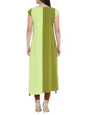 Straight color block kurta - 15727454 - Standard Image - 3