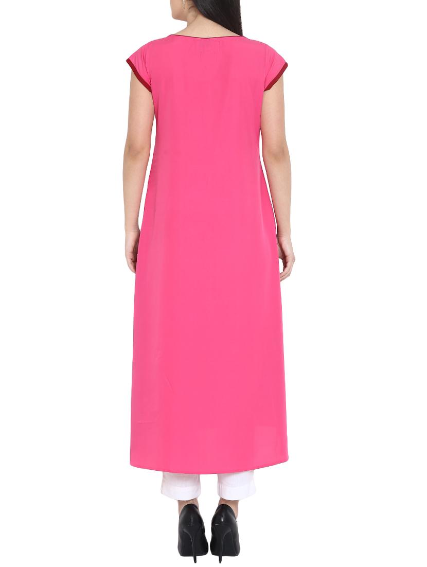 A-line color block kurta - 15727463 - Zoom Image - 3