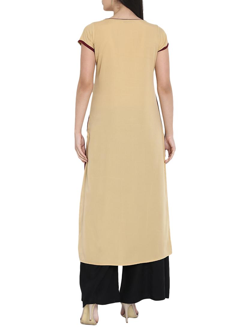 Color block straight kurta - 15727467 - Zoom Image - 3