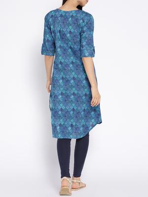 Printed straight kurta - 15727468 - Standard Image - 3