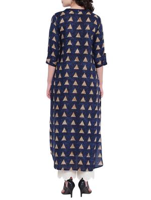 Geometrical straight kurta with tassels - 15727472 - Standard Image - 3