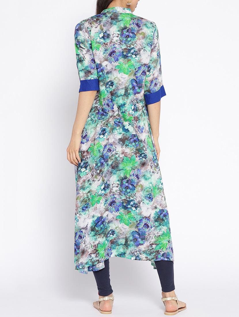 A-line floral printed kurta - 15727498 - Zoom Image - 3