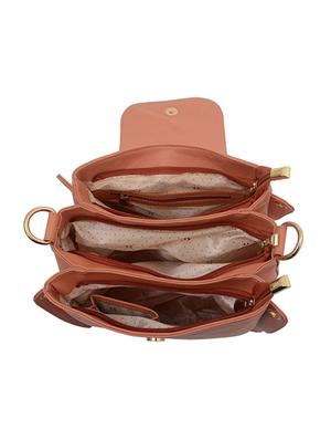 pink leatherette (pu) regular sling bag - 15727642 - Standard Image - 3