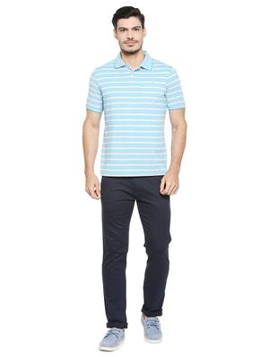 blue cotton blend chinos - 15727650 - Standard Image - 3