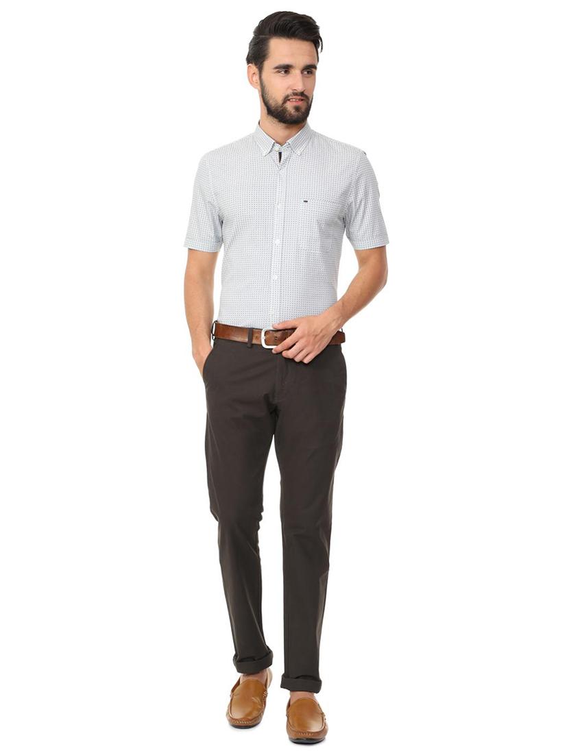brown cotton blend chinos - 15727656 - Zoom Image - 3